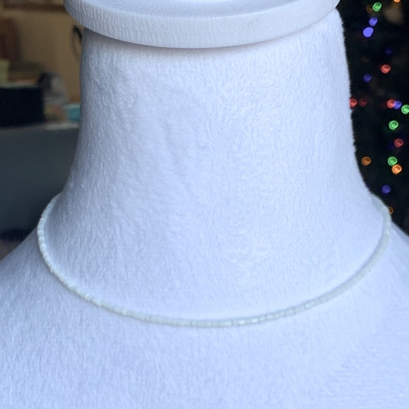 🥛 Double Strand Milky White Beed with Brass Tone Necklace by Cookie Lee - Picture 6 of 11